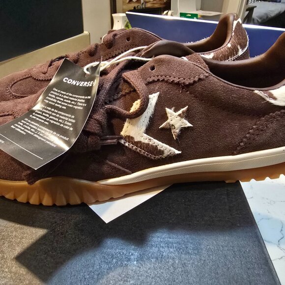 Converse Run Star Trainer Sneakers Low Top Brown Pony Hair A17973C 2025 Mens 10 - Picture 2 of 16